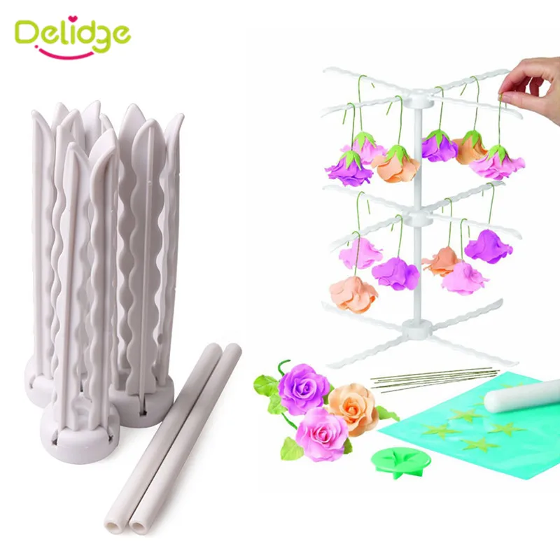 

Delidge Flower Drying Rack Stand Cake Decorating Sugarcraft Fondant Detachable Gum Paste Flower Rack Practical Baking Tools