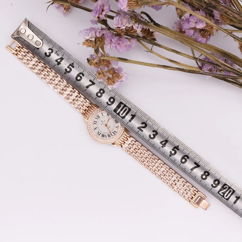 Женские часы Ronda Mov't Sapphire Crystal изысканные модные браслет из нержавеющей стали