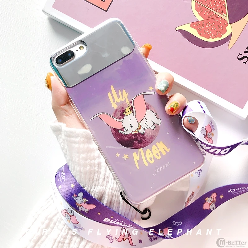 Flying elephant make-up glass case for iPhone XS MAX siliconce cover 6 6s 7/8 plus XR tempered glass screen protector + strap Flying elephant make-up glass case for iPhone XS MAX siliconce cover 6 6s 7/8 plus XR tempered glass screen protector + strap