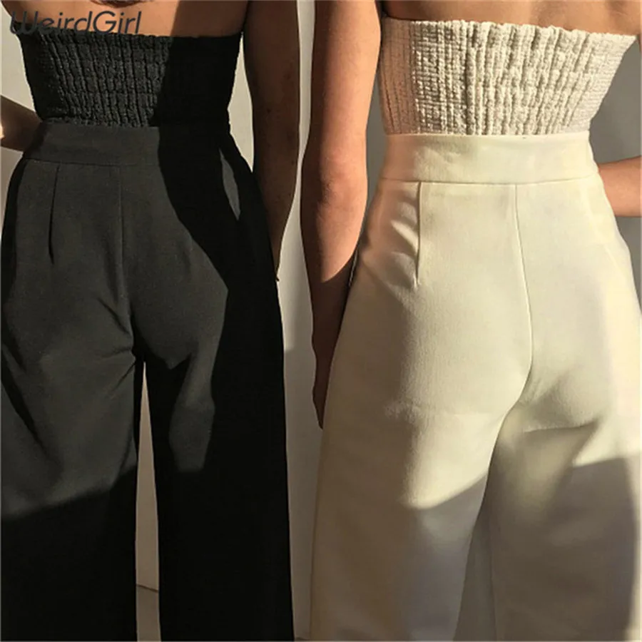 Weirdgirl women wide leg pants casual fashion elegant high waist zipper loose streetwear going out lady office full spring new Weirdgirl women wide leg pants casual fashion elegant high waist zipper loose streetwear going out lady office full spring new