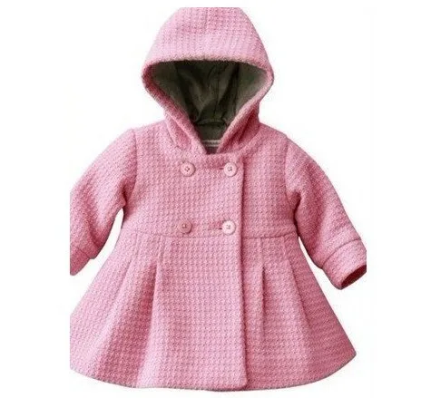Красный для маленьких девочек тренчи с капюшоном Greatcoat с капюшоном топы корректирующие теплые зимние малышей Свободное пальто верхняя одежда