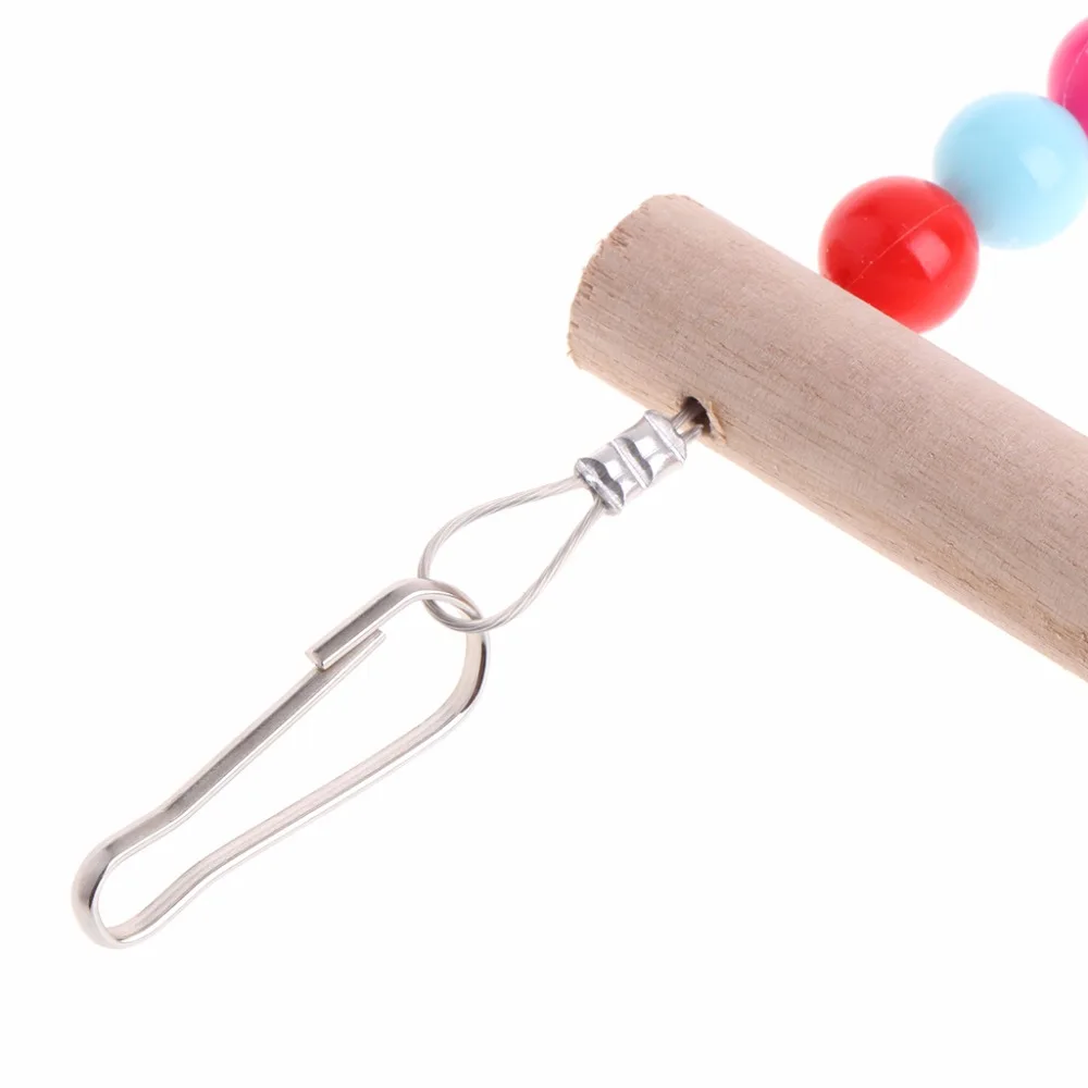 Birds Pets Parrots Ladders Climbing Toy Hanging Colorful Balls With Natural Wood parrot toy bird toy bird cage accessories bird swing toy