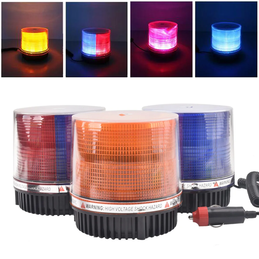 

DC 12V/24V Car LED Warning Police Lights Car Flashing Highlights Round Ceiling Safety Signal Yellow Strobe Light 9 Flash