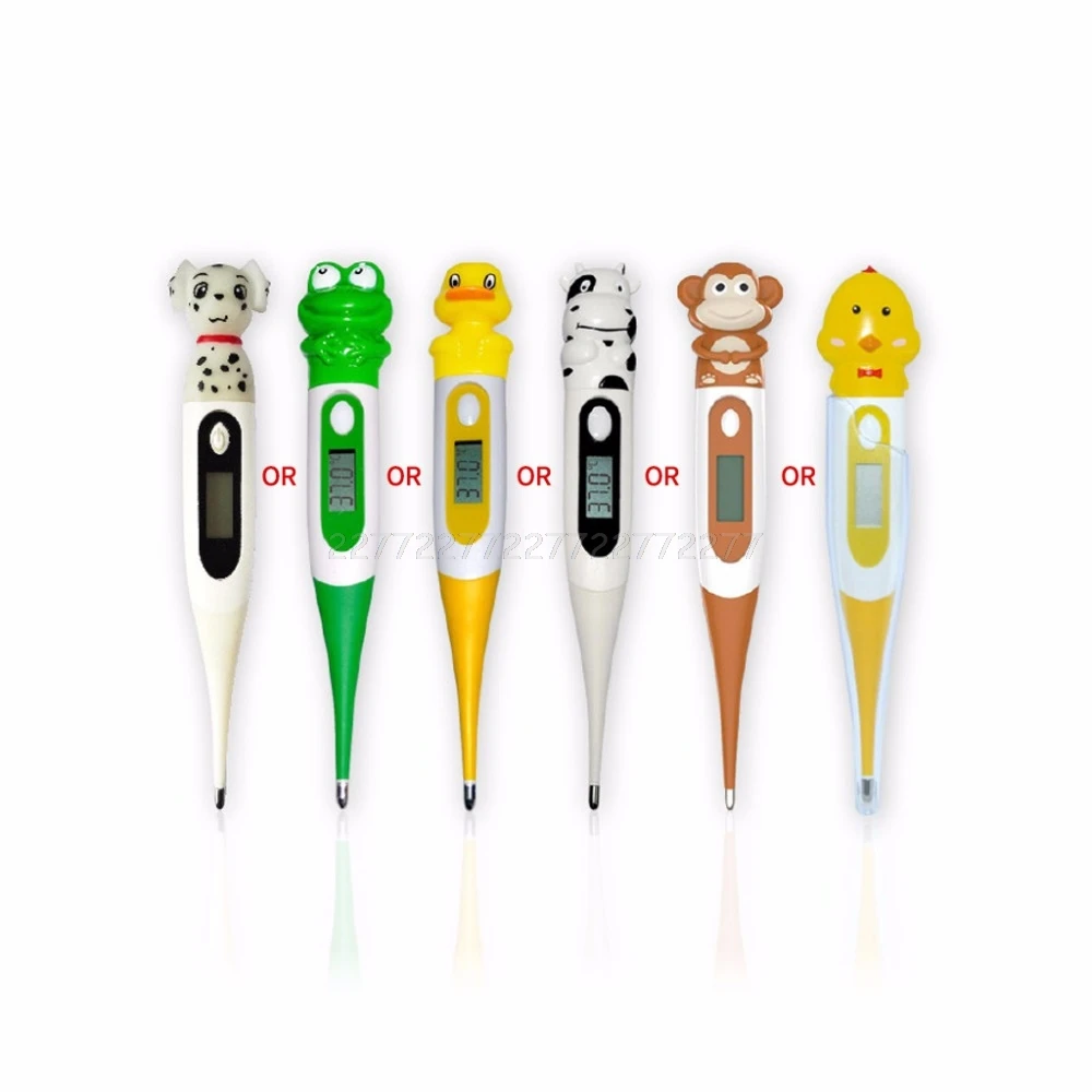 

Digital Thermometer Soft Rubber Head Waterproof Adult Children Rectal Oral Axillary Underarm LCD Temperature Measurement A22 19