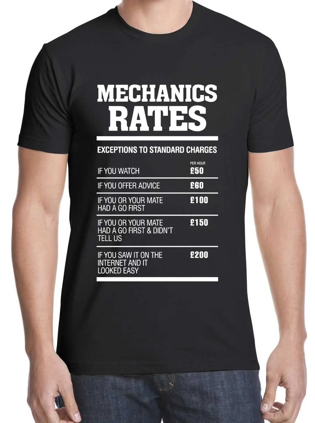 Mechanics Rates Mens Funny T Shirt Gift for Mechanic Dad free shipping