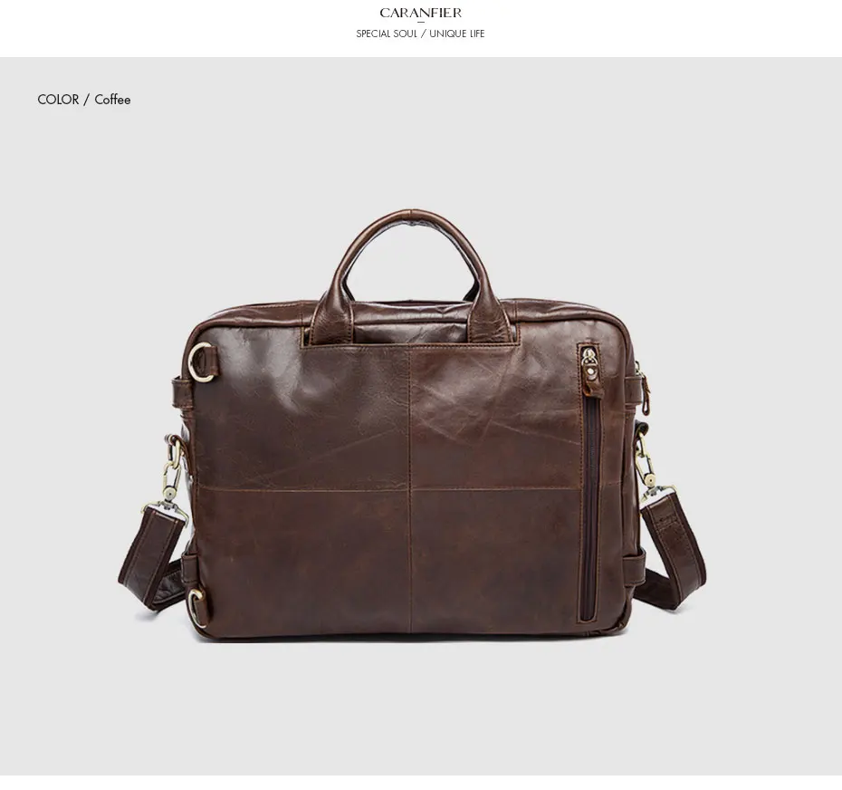 CARANFIER Мужские портфели из натуральной кожи для документов сумки для ноутбуков сумка-мессенджер сумки на плечо офисные деловые