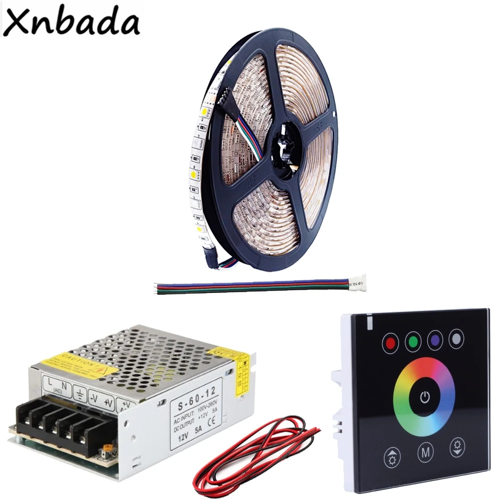 Светодиодная лента 5 ~ 30 м 5050SMD RGBW RGBWW черная светодиодная Сенсорная панель
