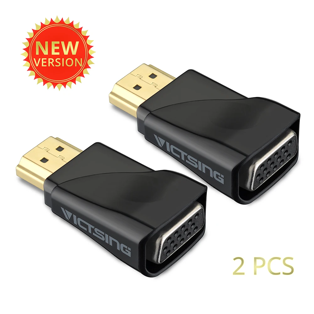 

2PCS VICTSING 1080P Goldplated HDMI to VGA Converter Adapter Connecter with 3.5mm Audio Port For PC, Laptop, DVD, Desktop,TV BOX
