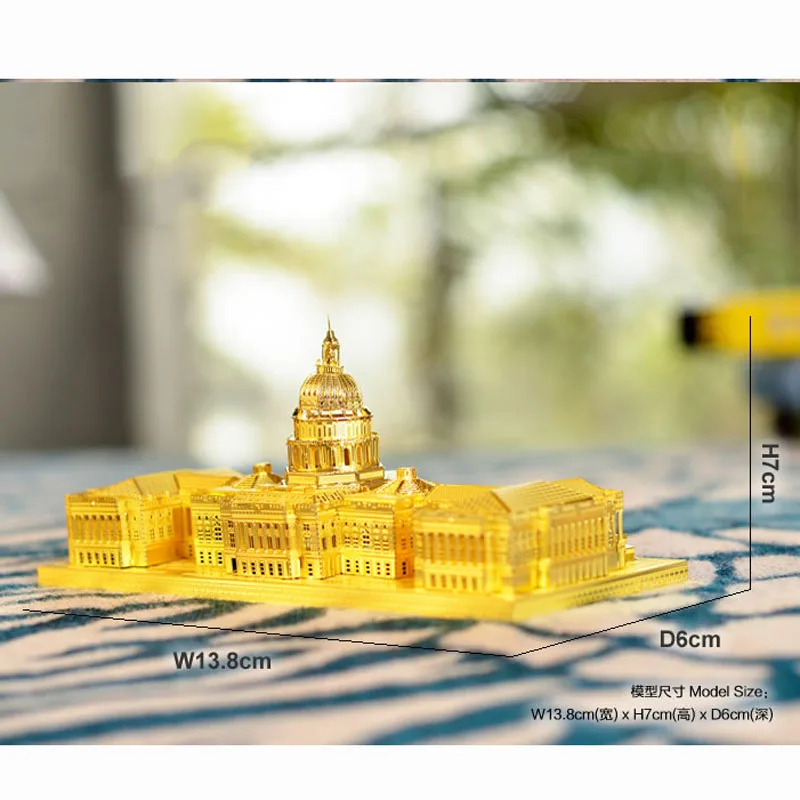 

Puzzle Jigsaw Model Kit 3D Assembling Metal Puzzle US Capitol USC Building Kits DIY Laser Cut Models Jigsaws Puzzle Metal Toys