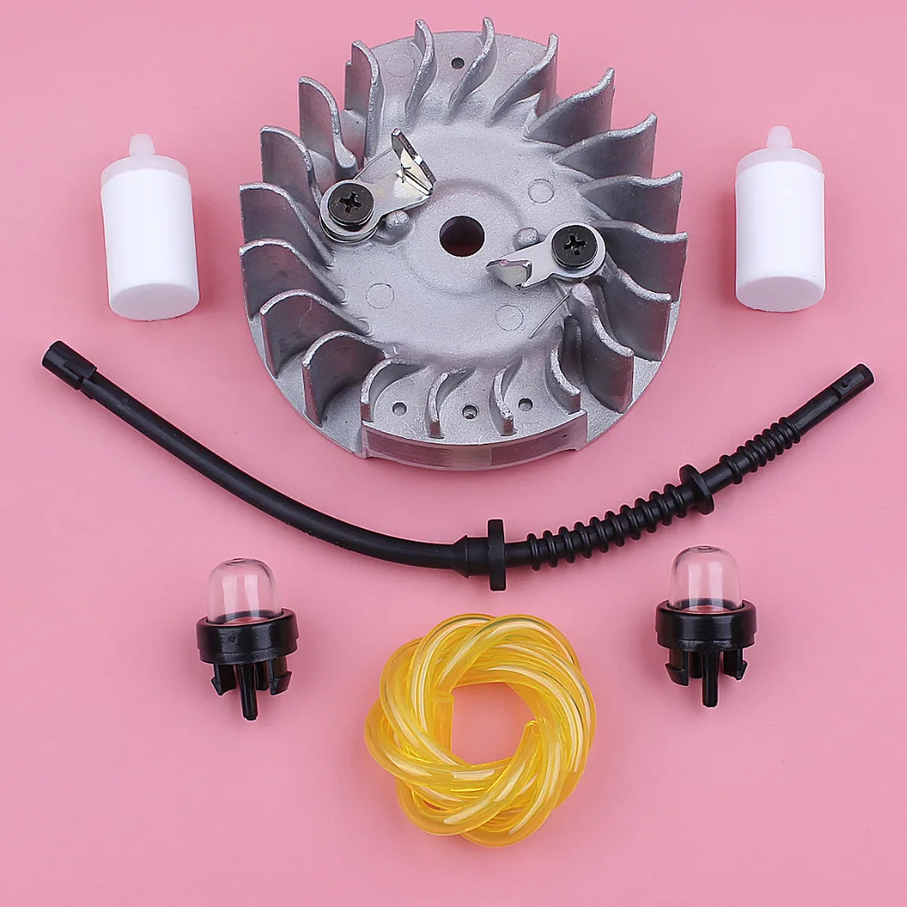 Flywheel Fuel Filter Line Hose Primer Bulb For Husqvarna 445 445E 450