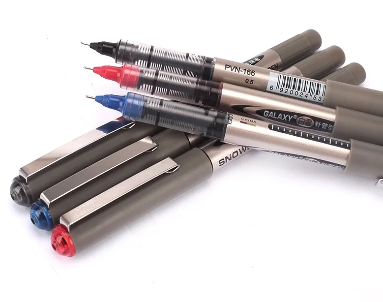 Liquid ink roller ball plastic writing gel pen 0.5mm stainless steel