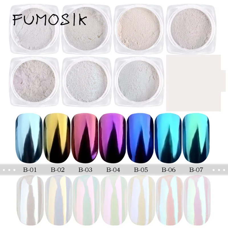 

Mirror Powder Chrome Nail Glitter Nail Art Nail Shell Powder Mirror Powder Rainbow Candy Color Pigment Dipping Powder Shiny Nail