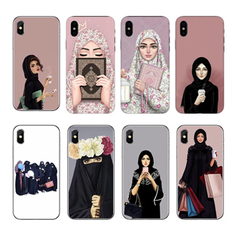 Islamico Muculmano Gril/Olhos De Luxo caixa ли телефон de Мягкий ТПУ macio для iphone 7 8 Plus X 11 12Pro Макс XR