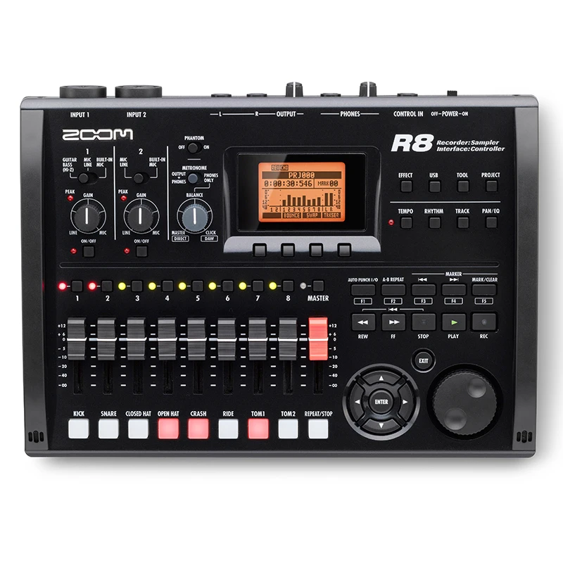 

Zoom R8 8-track recorder Sound Card Effect Arranger audio interface DAW control surface sampler portable music production system