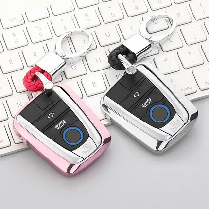 

New Soft TPU Car Key Case Cover for BMW I3 I8 Series Car modification Styling Protection Key Shell Keychain Ring Accessories