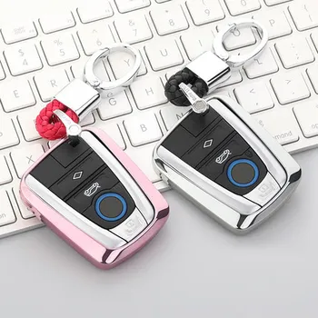 

New Soft TPU Car Key Case Cover for BMW I3 I8 Series Car modification Styling Protection Key Shell Keychain Ring Accessories