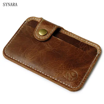 

Wholesale Retro Leather Card Wallet Men Business Bank Card Holder Thin Credit Card Case Convenient Small Cards Pack Cash Pocket