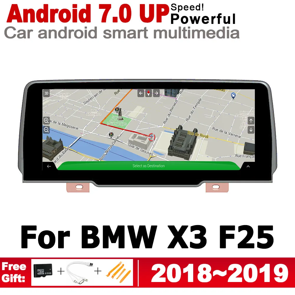 

IPS HD Screen DSP Stereo Android 8.0 up Car DVD GPS Navi Map For BMW X3 F25 2018~2019 EVO 2 DIN multimedia player radio WiFi