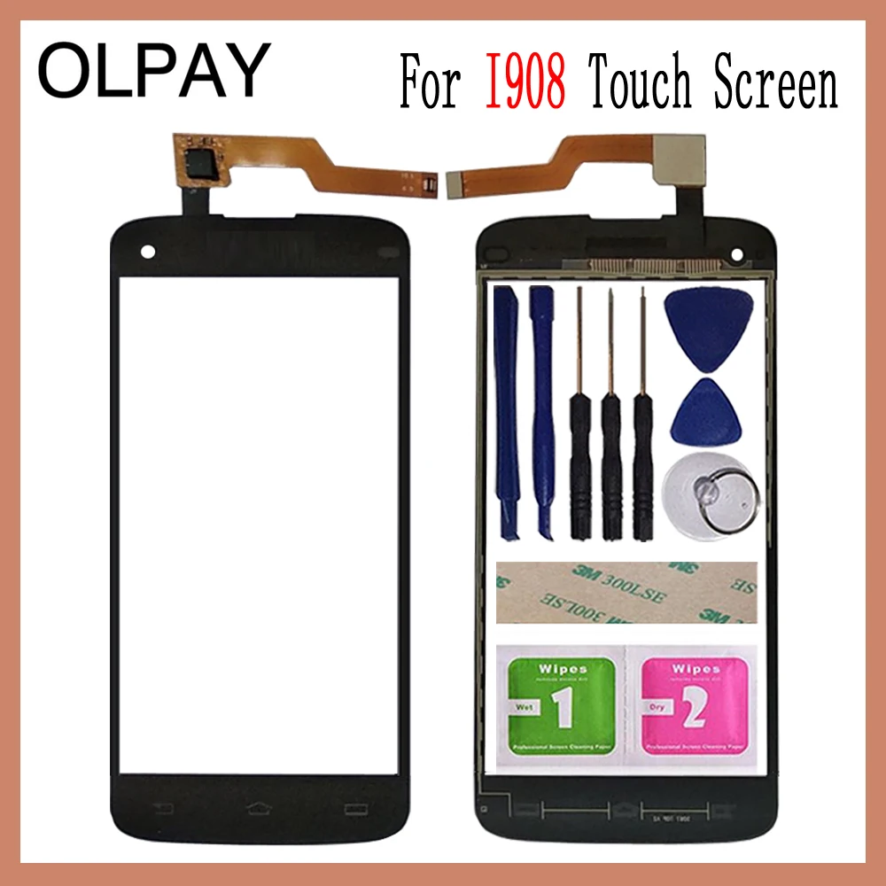 

OLPAY 5.0'' Touch Glass Panel For Philips i908 Touch Screen Digitizer Glass Sensor Tools Free Adhesive+Clear Wipes