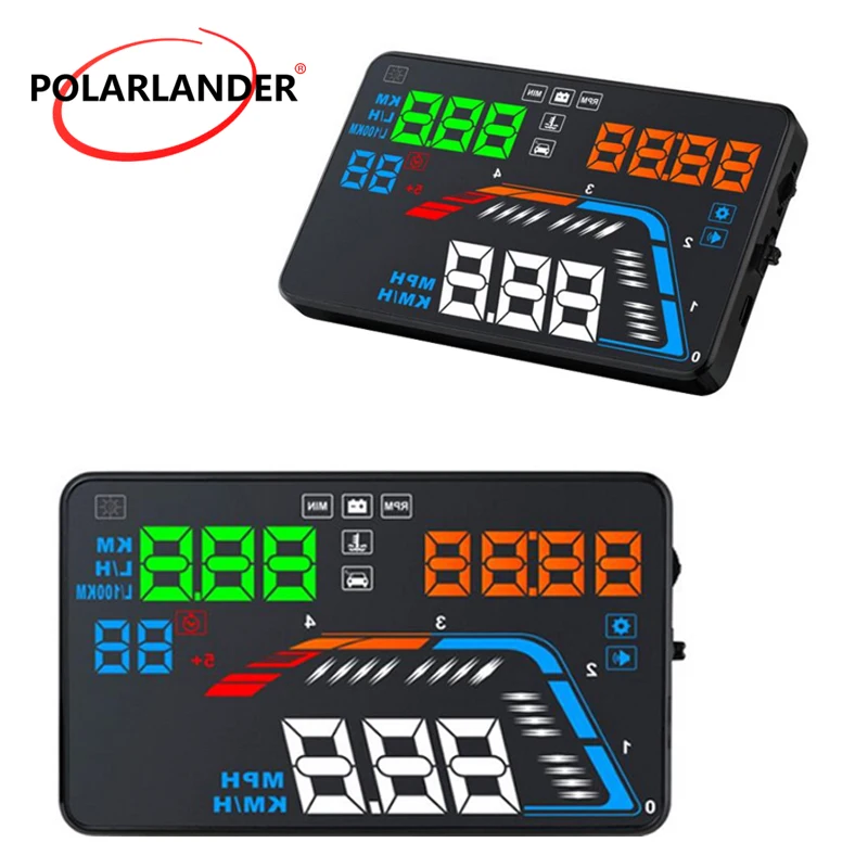 Car Driving Data Diagnosis Windscreen Projector HUD OBD2 5.5 inch or 5.8inch Screen Digital Speedometer Head Up Display | Автомобили и