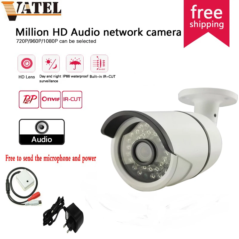 

Sony IXM322 1080P Audio IP Camera Outdoor ONVIF Security camera ip 960P 720P Waterproof IP Camera Night Vision P2P free shipping