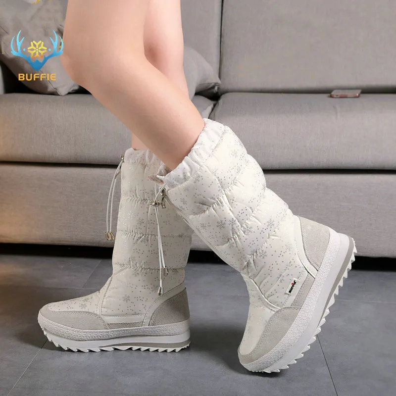 Buffie Women's Snow Boots four colour white black grey and navy winter