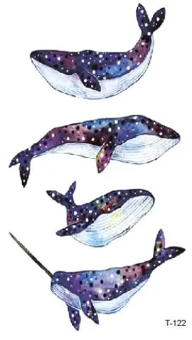 

Waterproof Temporary Tatoo Fake Tattoo Sticker Whale Fish Tattoos Stickers Tatouage Hand Foot Tatto Art For Men Women Girl