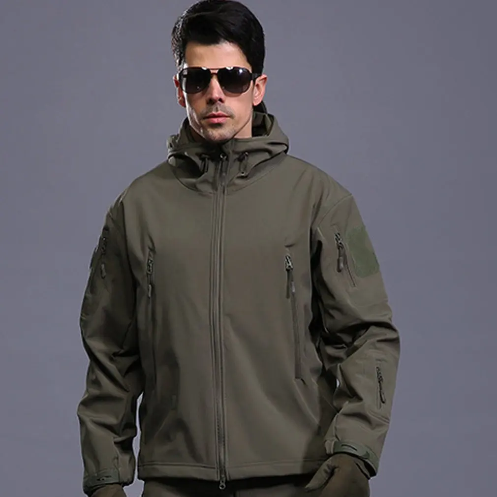 

Breathable Men Outdoor Military Tactical Jacket Waterproof Windproof Keep Warm Long Sleeve Hooded Warm Outwear Coat hunting hike