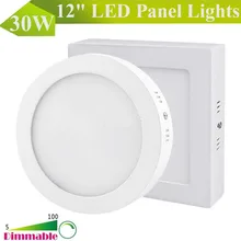 5 шт. DHL UPS с регулируемой яркостью AC 85-265 в 30 Вт 300*300 мм круглая/квадратная поверхность Встроенная светодиодная панель Ультра яркий светодиодный светильник