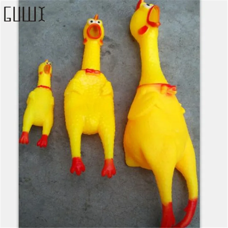 1PCLMSToyChickenScreamingyellowrubberChickendogtoysfrom