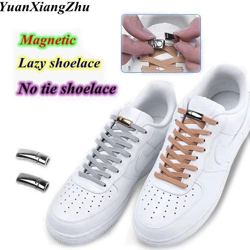 

1Pair Elastic Magnetic Locking ShoeLaces Quick No Tie Shoe laces Kids Adult Unisex Shoelace Sneakers Shoe Laces Strings