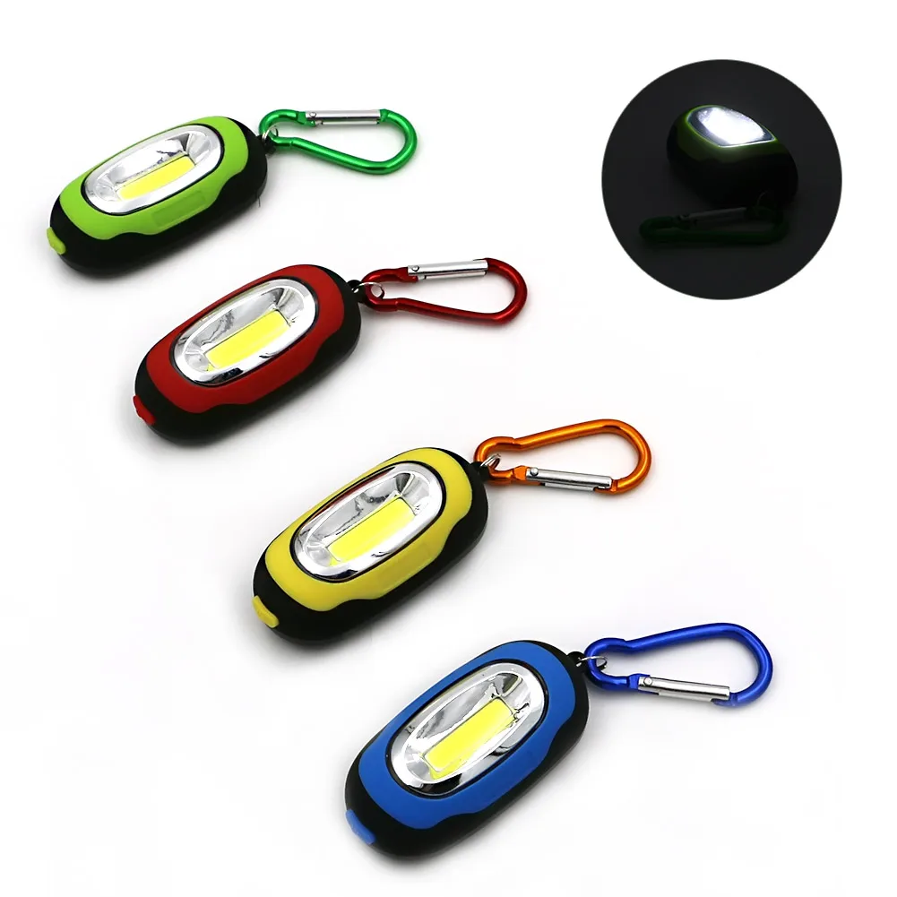 Round Shape Light PVC Mini Flashlight COB Led Flashlights Torch High Power LED Keychain