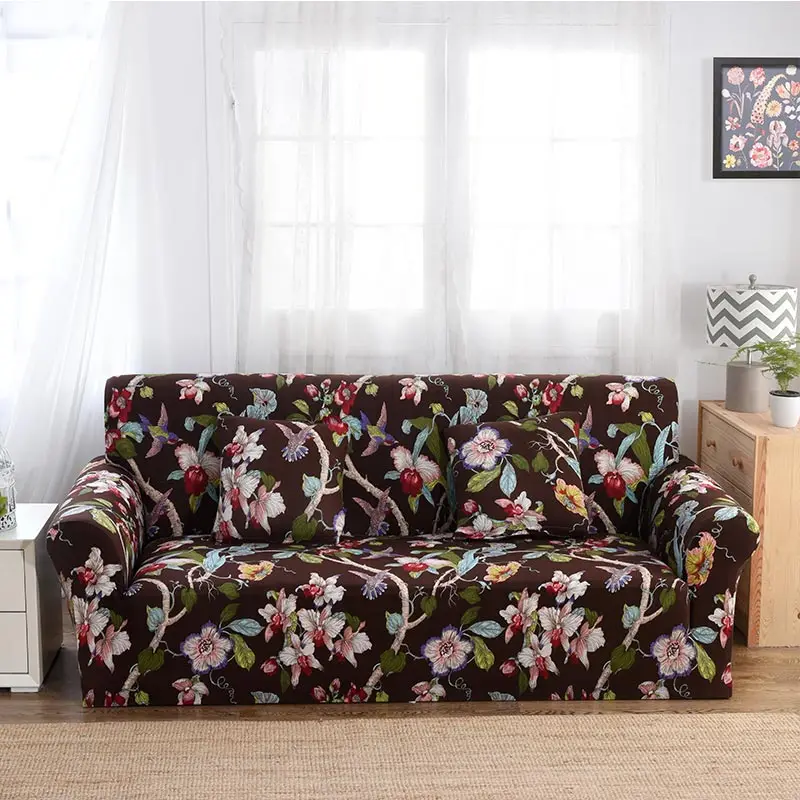 

Spandex Slipcovers Elastic Sofa Covers Flower Printing Soft Sofa Protector Corner Sofa Single / Two / Three / Four-seat S-102
