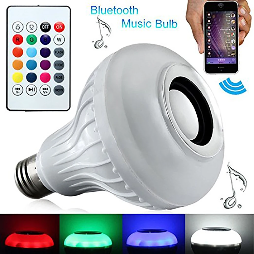 E27 Smart RGB RGBW Wireless Bluetooth Speaker Bulb light Music Playing