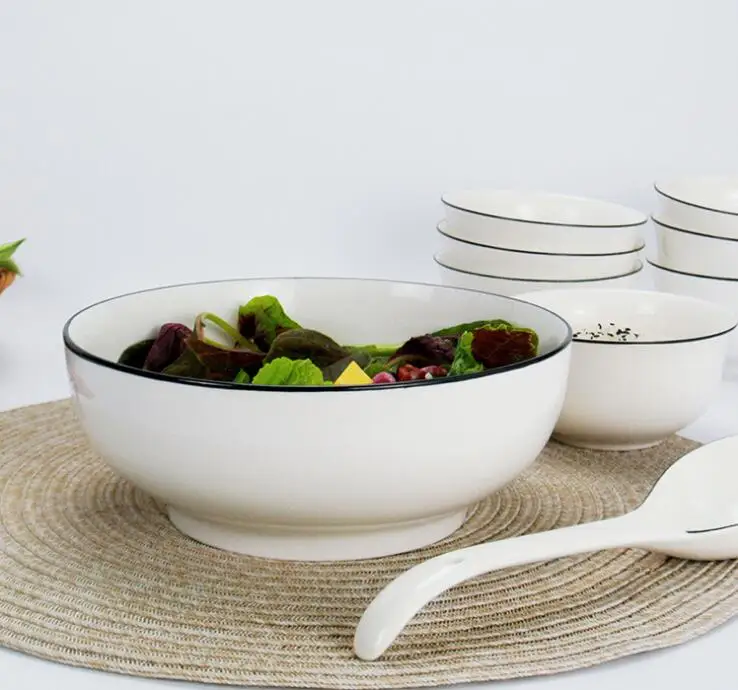

Ceramic large fruit salad bowl household ceramic bowl and simple wind ceramic soup