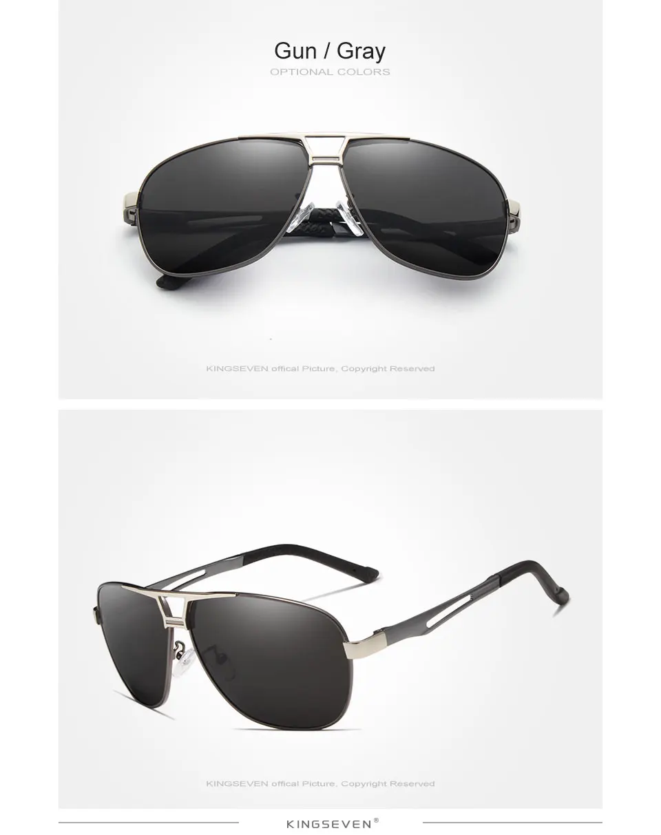 KINGSEVEN, брендовые Классические поляризованные солнцезащитные очки, мужские очки для вождения, алюминиевая коричневая оправа, солнцезащитные очки, мужские очки, UV400 Gafas