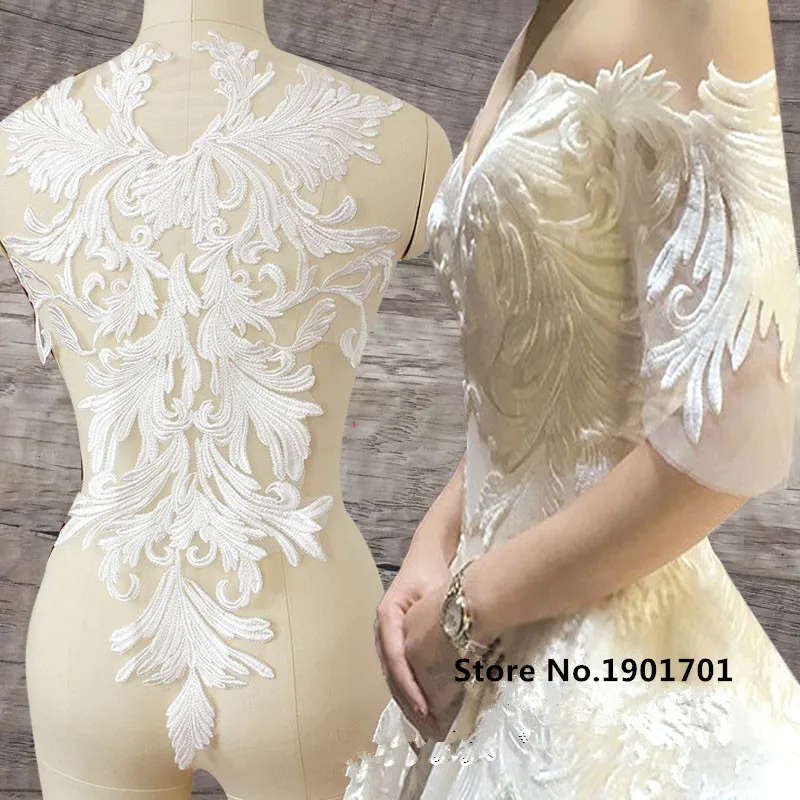 

Lace patch wedding dress applique clothes diy bride hair accessories off white collar lace fabric