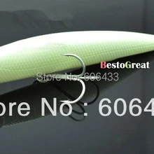 5 шт./лот, рыболовная приманка, светящаяся, карандаш, Mimmow, тройной крючок, Спиннер, приманки, 11,5 см, 18 г