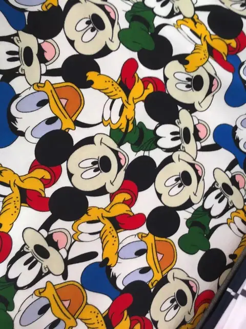 50170cm Cartoon Mickey Goofy Donald Duck Flannel Knitting Cotton Fabric For Sewing Diy Boy