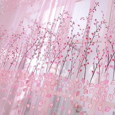 Современная Wintersweet выгорающая оконная занавеска для гостиной оконная Тюль кухонная текстильная пряжа занавеска для спальни - Цвет: pink