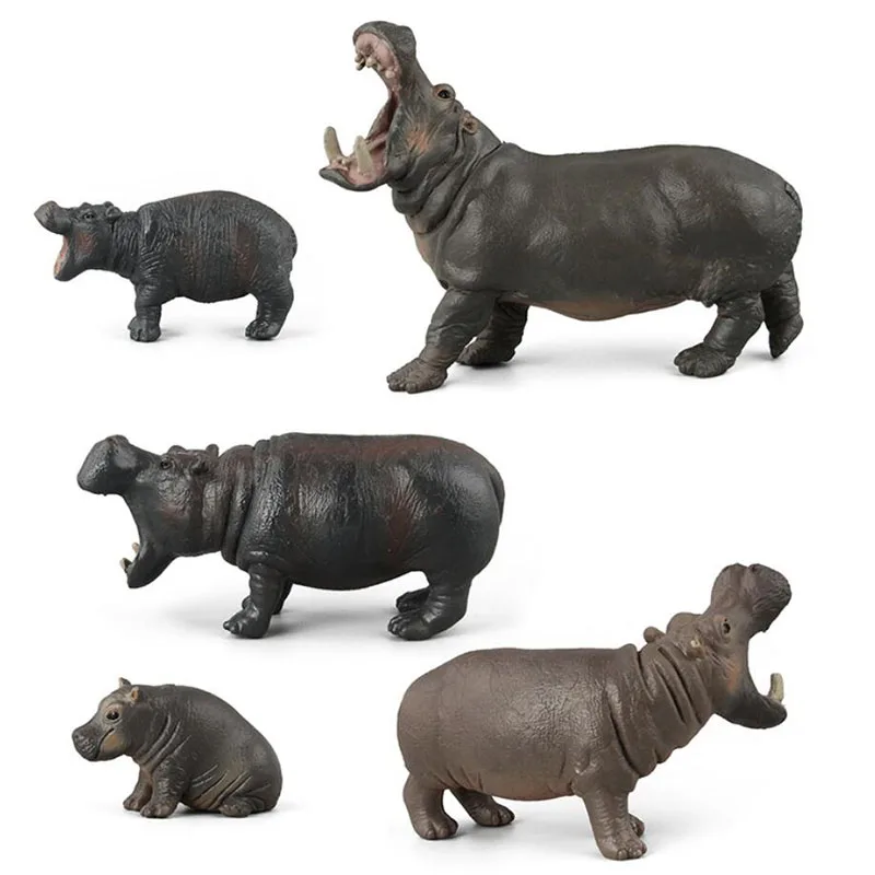 Wild Animal Hippopotamus Models Figures Toys Simulation Parent African