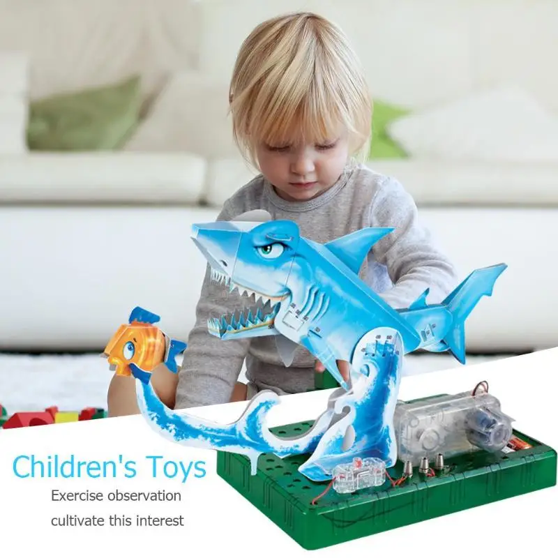 Дети DIY игрушки Fun Морских Животных Малыш DIY творческий оригами Электрический модель акулы Puzzle игрушки