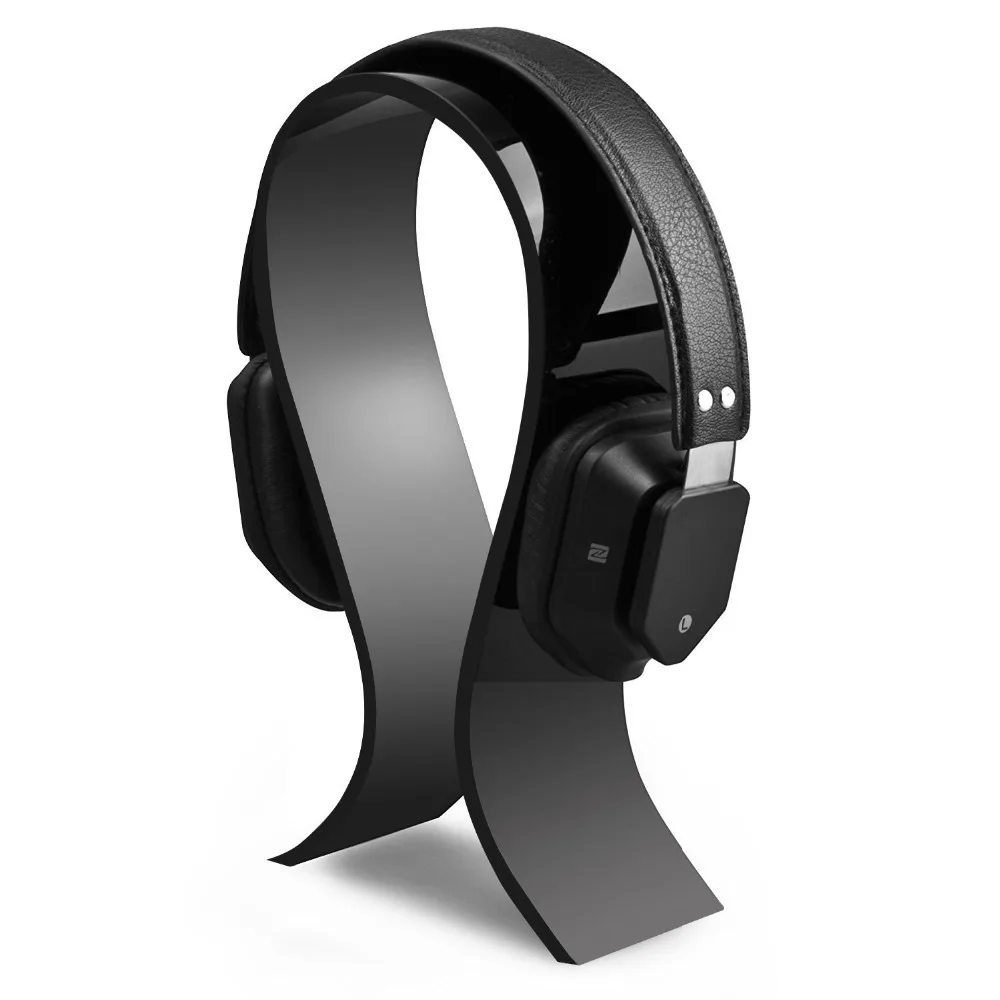 AmoVee Acrylic Headphone Stand Gaming Headset Holder Hanger Extra Thick Black