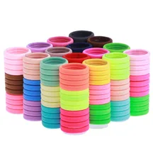 Lots 100 Pcs Candy Fluorescence Colored 4cm Hair Holders Rubber Hair Bands Hair Elastics HairBand Accessories Hair Tie