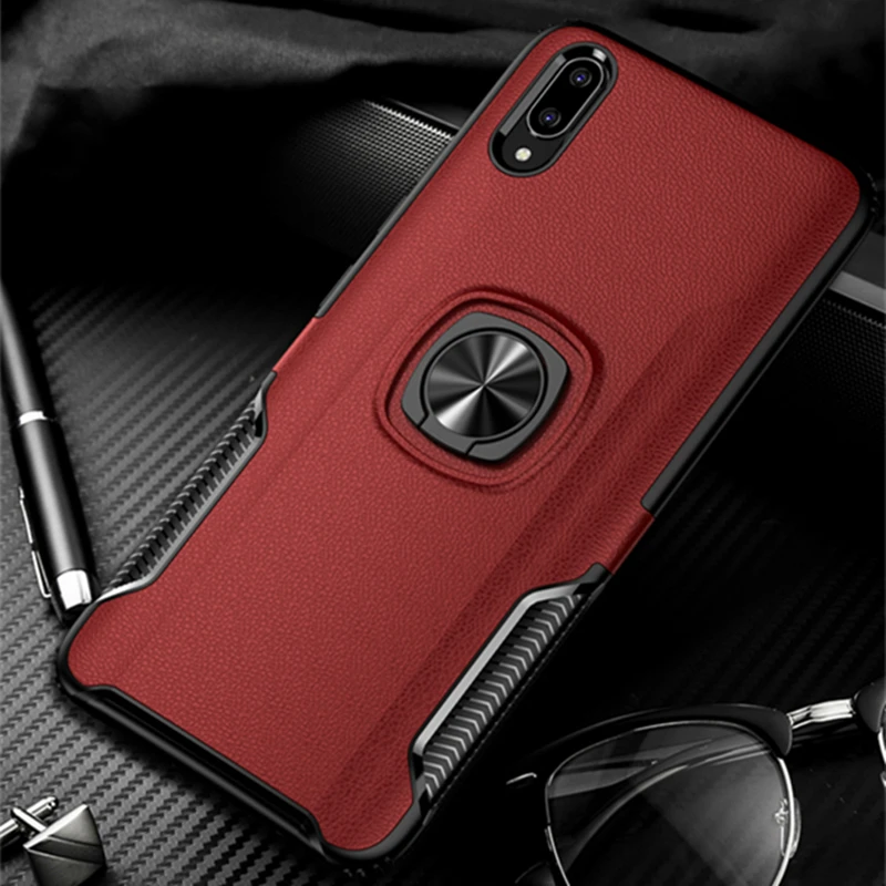 Кожаный чехол-подставка с текстурой для VIVO V11 Pro X20 Plus X23 автомобильный магнитный