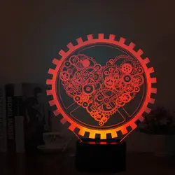 Сладкий 3D Светодиодная лампа USB LED сердце любовь Форма ночника 3D Святого Валентина Праздничные огни как любитель романтические подарки