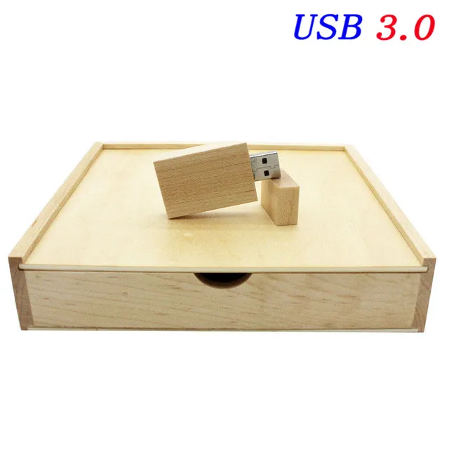 JASTER USB 3,0 логотип клиента деревянный фотоальбом usb+ коробка usb флеш-накопитель U диск Флешка 8B 16B 32B 64GB фотография свадебный подарок - Цвет: Maple wood