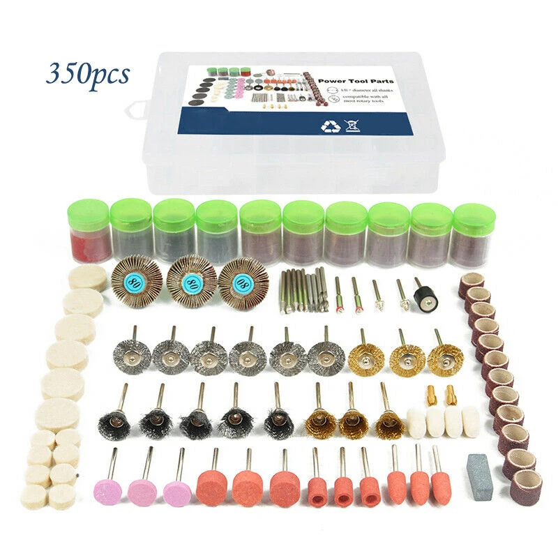 350Pcs Rotary Tool Accessories Kit Grinding Polishing Handle Process Drill Equipment