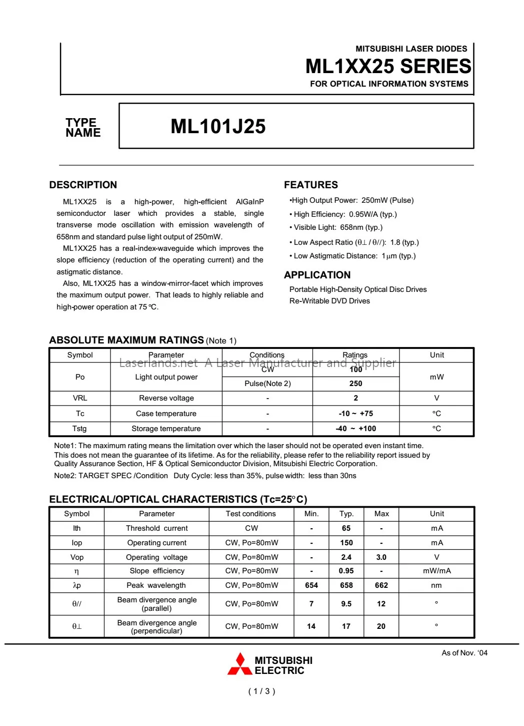 2 шт. новый лазерный диод Mitsubishi ML101J25 5 6 мм 650нм 660нм 100 мВт CW Red LD|ld|ld diode |