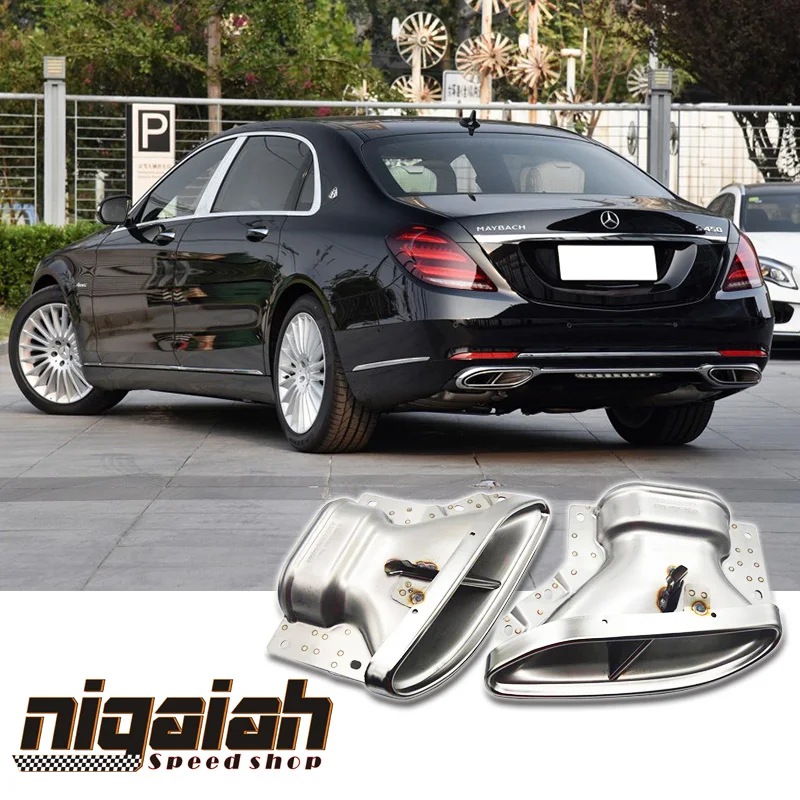

TOP quality Brand New 304 Stainless Muffler tips Rear Exhaust end pipe for Mabac* Benz S Class S500 S320 S350 S450 2018 up